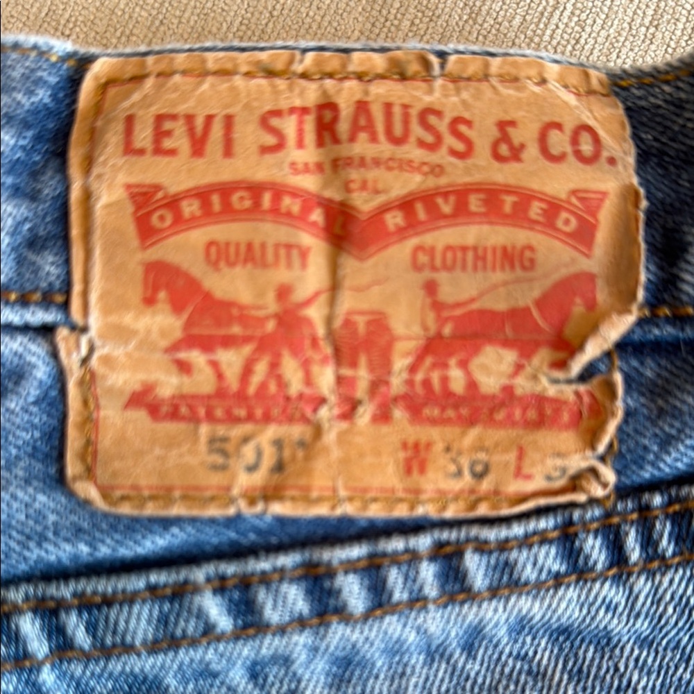 Classic Blue Denim Levi 501s (gently worn)